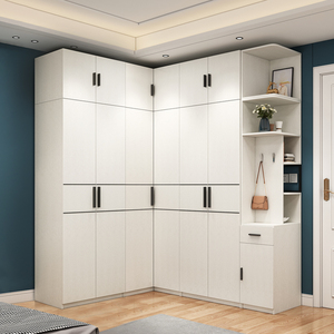 拐角衣柜小户型现代简约l型直角转角衣柜90度卧室衣帽间柜子组合