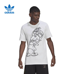 adidas阿迪达斯三叶草disney迪士尼联名白色运动短袖t恤hc0646