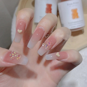 款豹纹带钻甲片美甲指甲贴片穿戴式高级感小众可拆卸qq99505366927