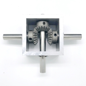 90度直角伞齿轮转角器1比1 一进二出正反转小型换向齿轮箱 轴10mm