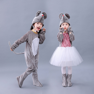 六一儿童小老鼠演出服装吃辣椒表演动物男女幼儿园猫咪小兔子白兔