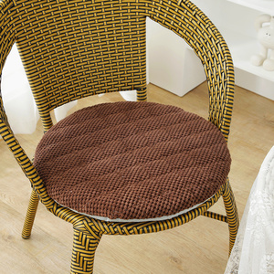 圆形海绵椅子垫毛绒坐垫飘窗榻榻米地上超软垫子圆凳子垫简约纯色