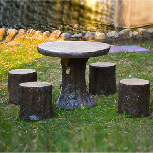 仿原木树桩桌椅创意休闲户外室外阳台露台庭院桌凳公园学校店装饰