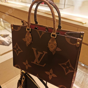 lv女包大logo购物袋路易威登onthego mm手提单肩包小号m45039