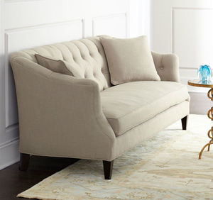 美式乡村亚麻布艺单双三人组合客厅沙发法式咖啡厅拉扣休闲沙发