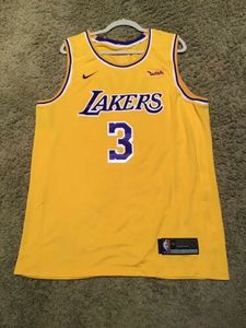 代购 安东尼戴维斯 nike 洛杉矶湖人队 限量版黄色3号篮球服球衣