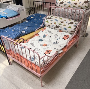 宜家米隆加长床婴儿儿童床框架伸缩床铁艺床伸缩环保单人床铁艺床