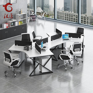 广州三人六人位职员办公桌3人6人组合屏风工作位员工桌家具电脑椅