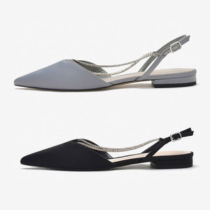 00宜宾陈有文淘宝2022秋季小ck新款单鞋玛丽珍女鞋低跟链条尖头后空