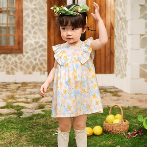 折扣女童公主裙可爱甜美婴幼儿裙子儿童夏季无袖薄款女宝宝连衣裙