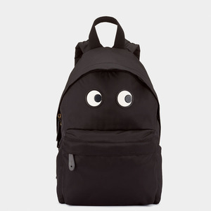 出口吃豆人同款英国设计师黑色尼龙大眼睛双肩包书包电脑背包