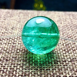 蓝碧玺散珠老矿天然水晶冰种蓝碧玺单珠圆珠多宝散珠十七年老店