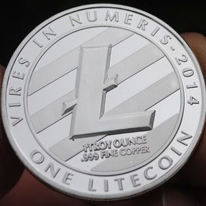 纪念章 litecoin 镀银硬币 莱特币 密码学计算机科学家 约40mm