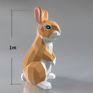 1米高 大型创意兔子摆件家居橱窗门店酒店手工diy纸艺纸雕装饰品