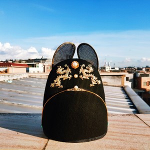 明朝翼善冠乌纱帽双龙戏珠配婚服汉服婚礼舞台皇帝帽子涤纶男子