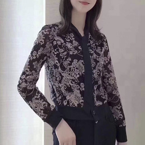 新颖哥弟特2019春秋系带网纱宽松长袖衬衫女1300396-1a49111-001