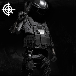 cqb军迷用品cs野战装备修身版黑色迷彩服套装男特种作训作战服