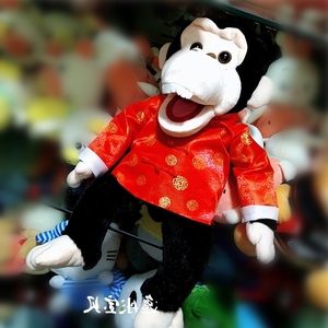 优质春晚小品蔡明手偶大嘴玩偶想跳就跳腹语娃娃布偶嘴巴能动毛