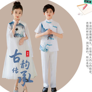 六一儿童演出服青花瓷中国风中小学生大合唱表演服幼儿诗歌朗诵服