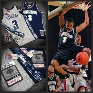 m&n ncaa 艾弗森乔治城大学球衣 georgetown hoyas mn复古sw球服