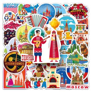 50张俄罗斯战斗民族个性贴纸 RUSSIA户外旅行风景创意装饰贴