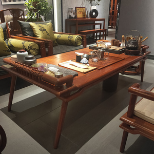 lhj老榆木家具淘宝京瓷茶桌刺猬紫檀茶台新中式茶几花梨木茶室实木