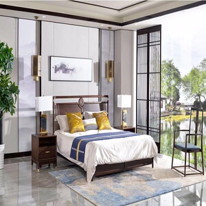 宝居乐f2032阑廷苑新中式tc516实木大床180*200