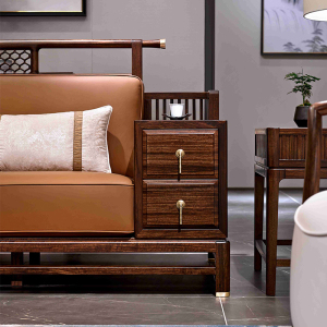 赖氏thj01黑檀实木沙发新中式风格,沉稳霸气外表,不失时尚典雅