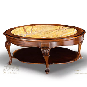 蒙蒂塞洛901实木圆茶几美式新古典