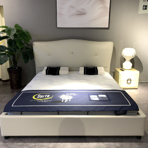 舒达智能睡眠床皮床双人床主卧婚床软包真皮床轻奢简约北欧