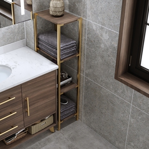 浴室卫生间马桶小边柜侧柜落地窄柜置物储物墙角窄立柜子切角转角