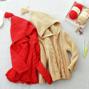 男童女童连帽外套毛衣棒针图解中文图纸毛线编织手工diy图片教程