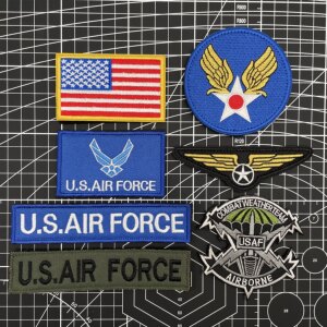 usaaf美国空军刺绣魔术贴章胸条航空队臂章军迷战术士气章徽章贴