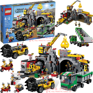 lego乐高工程车采矿场4204采矿煤矿场卡车运输车矿工矿山积木玩具