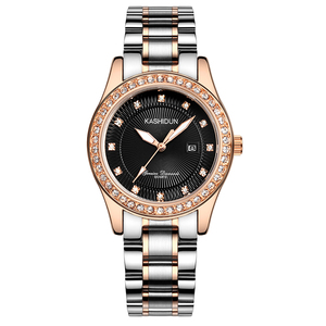 卡诗顿正品钢带女表时尚潮流水钻时装表石英表夜光防水女士手表