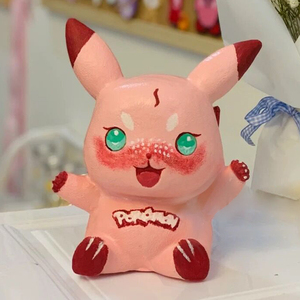 儿童涂色玩具非石膏娃娃 diy手工制作彩绘画皮卡丘存钱罐搪胶白胚