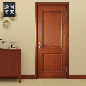 定制橡木门室内门实木门红橡原木门卧室门中式房间门套装门烤漆门