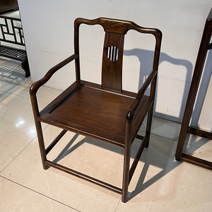 老榆木新中式仿古太师椅实木圈椅三件套禅意家具简约茶桌主人椅子