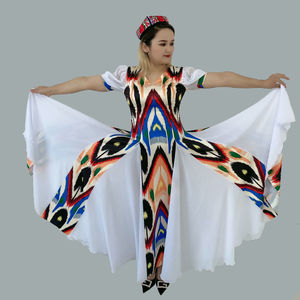 新疆舞蹈演出服艾特莱斯裙子广场舞大摆裙艺考女裙子舞台民族风