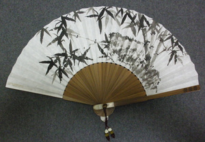 古玩书画水墨画国画定制-送礼出国礼品韩国带坠包装女士竹子折扇