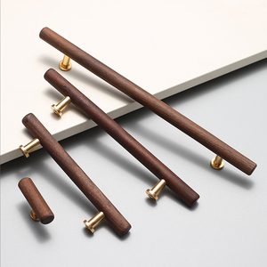 北欧柜门橱柜抽屉实木拉手现代简约原木衣柜门木头木质门把手单孔