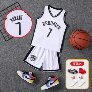 儿童球衣杜兰特训练服女童欧文篮球衣透气男童夏装套装篮球服酷