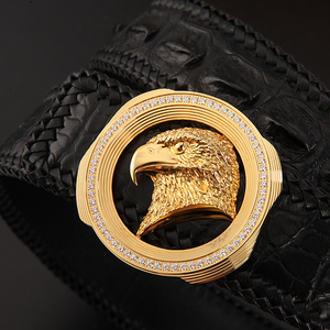 威镰史蒂芬鹰头皮带男真皮高档鳄鱼皮编织腰带奢侈品牌商务裤带潮