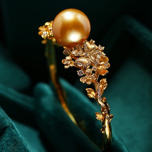 琦家诗翩珠宝 奢美文艺气质 恋爱中的莎士比亚南洋金珠钻石手镯