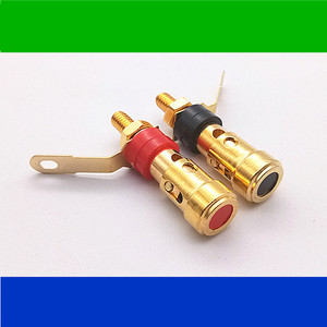 t特价镀金小号弹簧接线柱 音箱功放喇叭按压式接线柱 自锁接线柱.