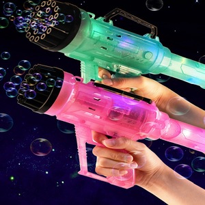 网红泡泡机 七彩灯光21孔加特林迫击炮 户外吹泡泡水儿童玩具