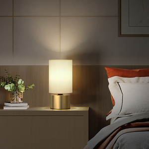 真美居卧室台灯北欧温馨现代简约美式创意床头柜小夜灯全铜床头灯