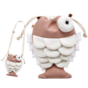 2018包包女斜小鱼可爱帆布手提袋沐浴挎包小鱼日式小包背包萌杂物