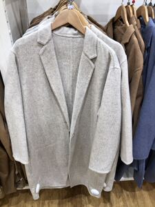 深米色s现货 女装 双面呢茧形大衣 420228 优衣库uniqlo