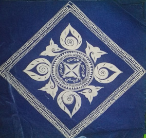 贵州蜡染丹寨蜡染几何图案方形图案蜡染培训蜡染衣服服装代价工